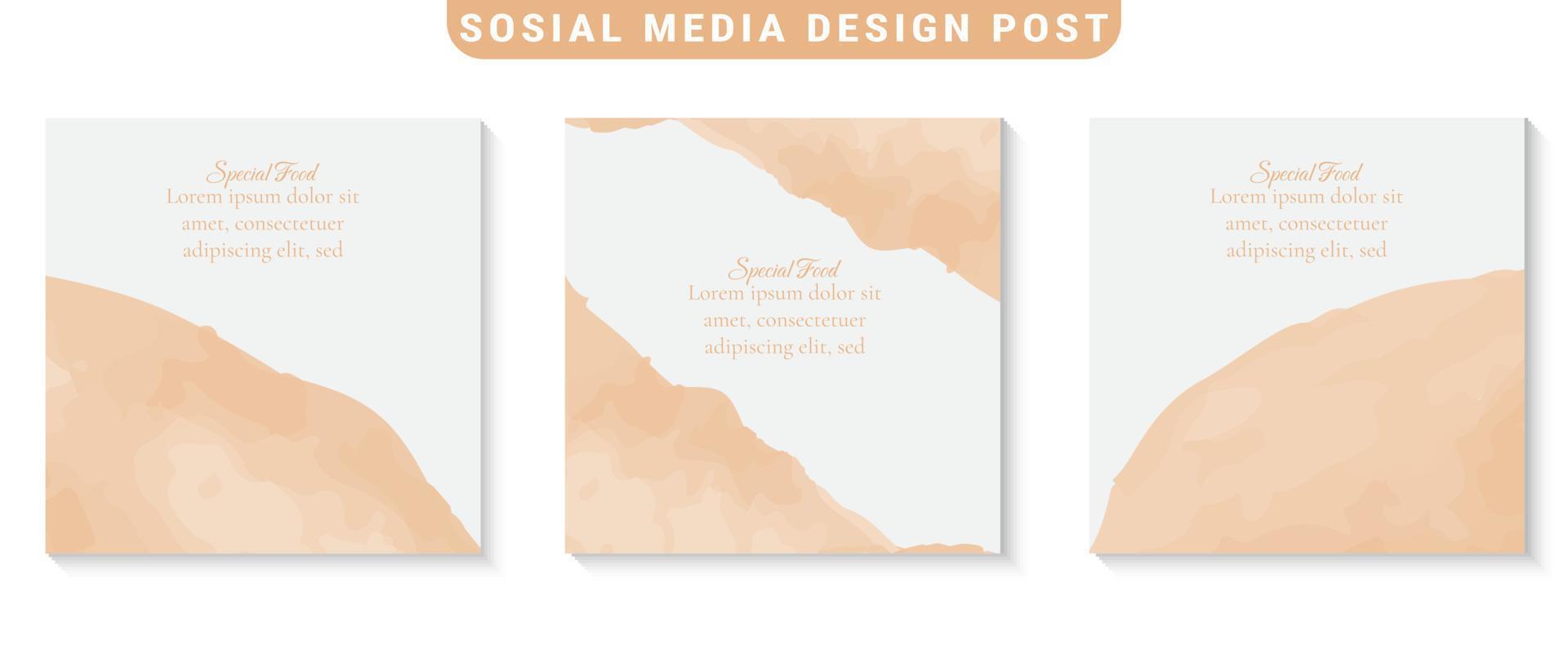 social media post template set for promotion vector