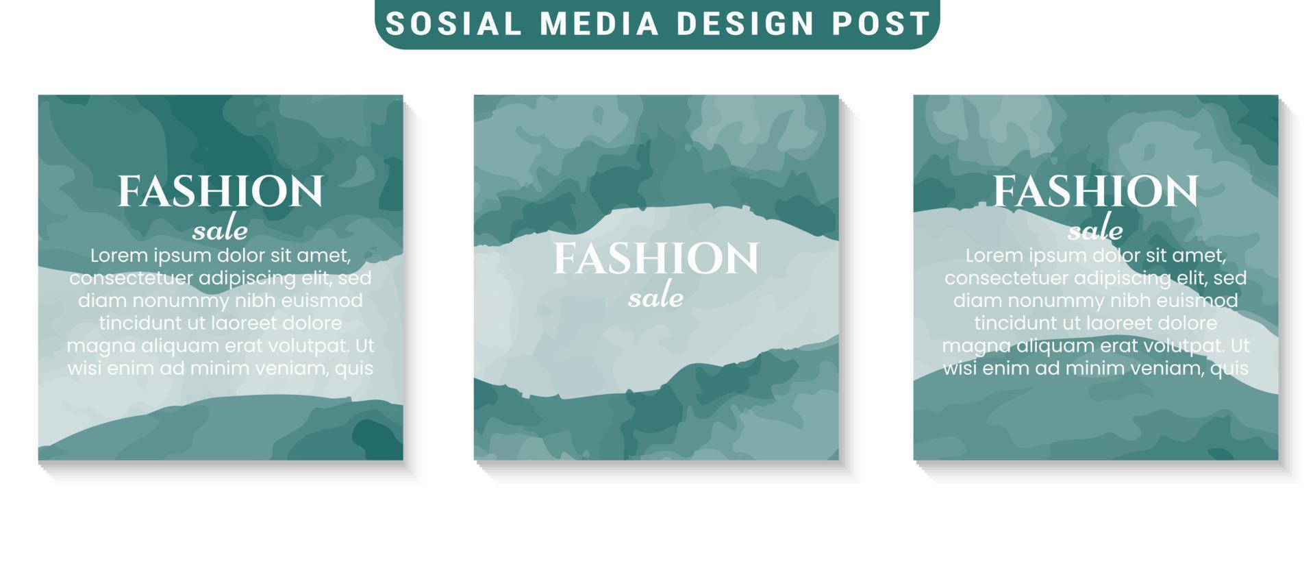 Set of minimal editable social media post templates vector