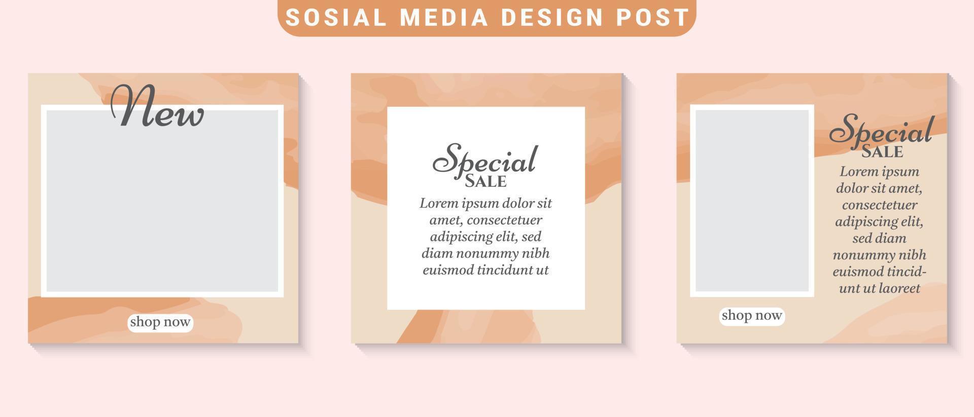 social media post template set for promotion vector