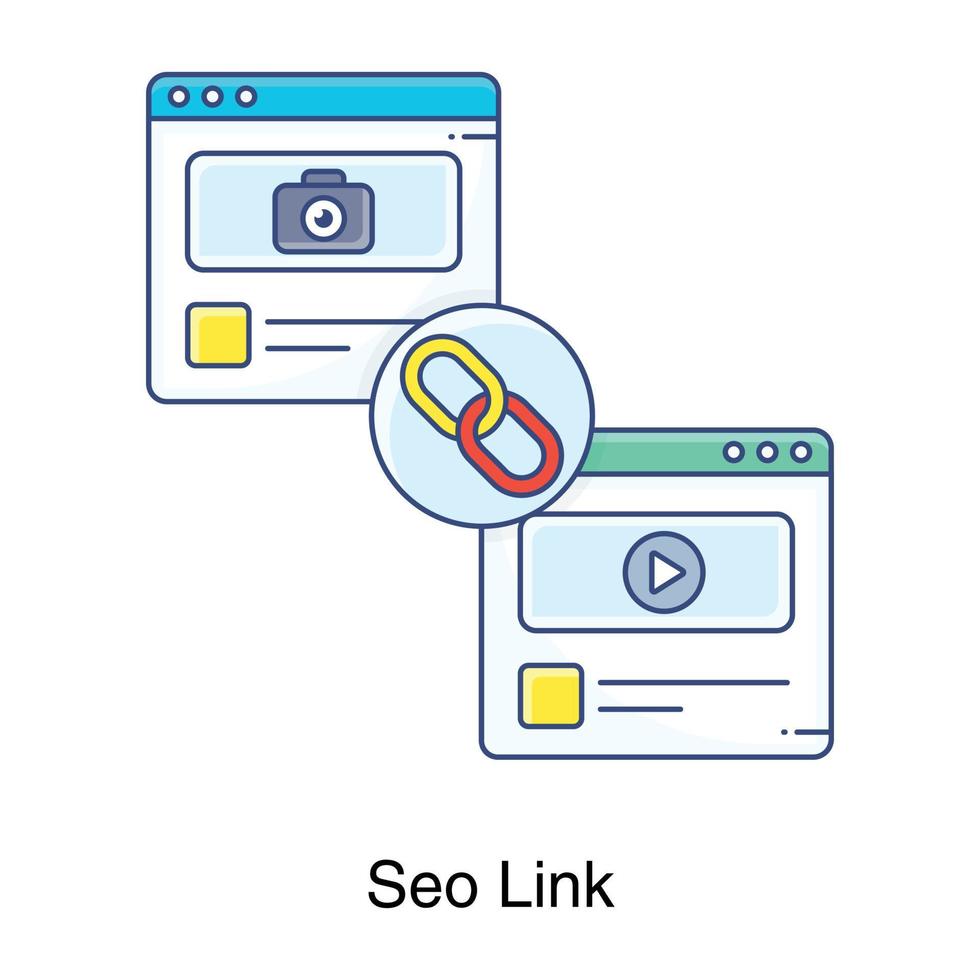 diseño plano editable del icono de enlace seo vector