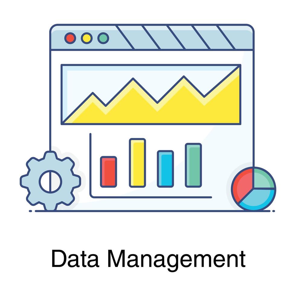 Business data management icon in trendy design vector