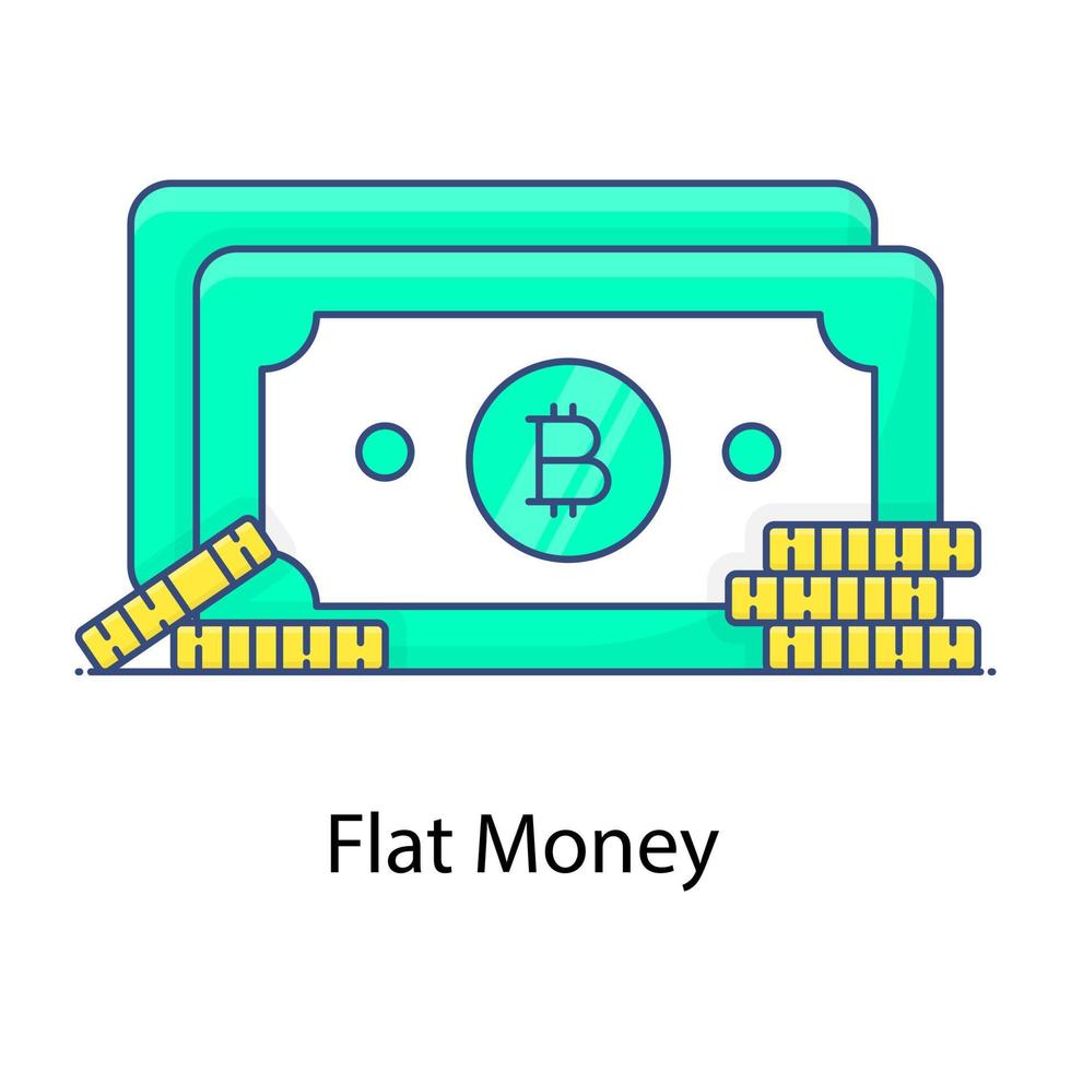 notas con pila, icono de contorno de dinero fiduciario vector