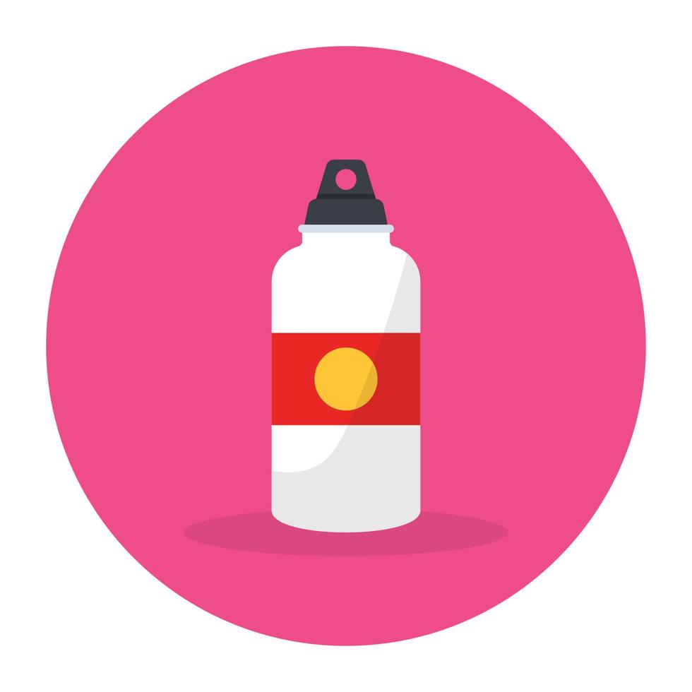 A plastic water bottle for travel purpose, flat icon vector