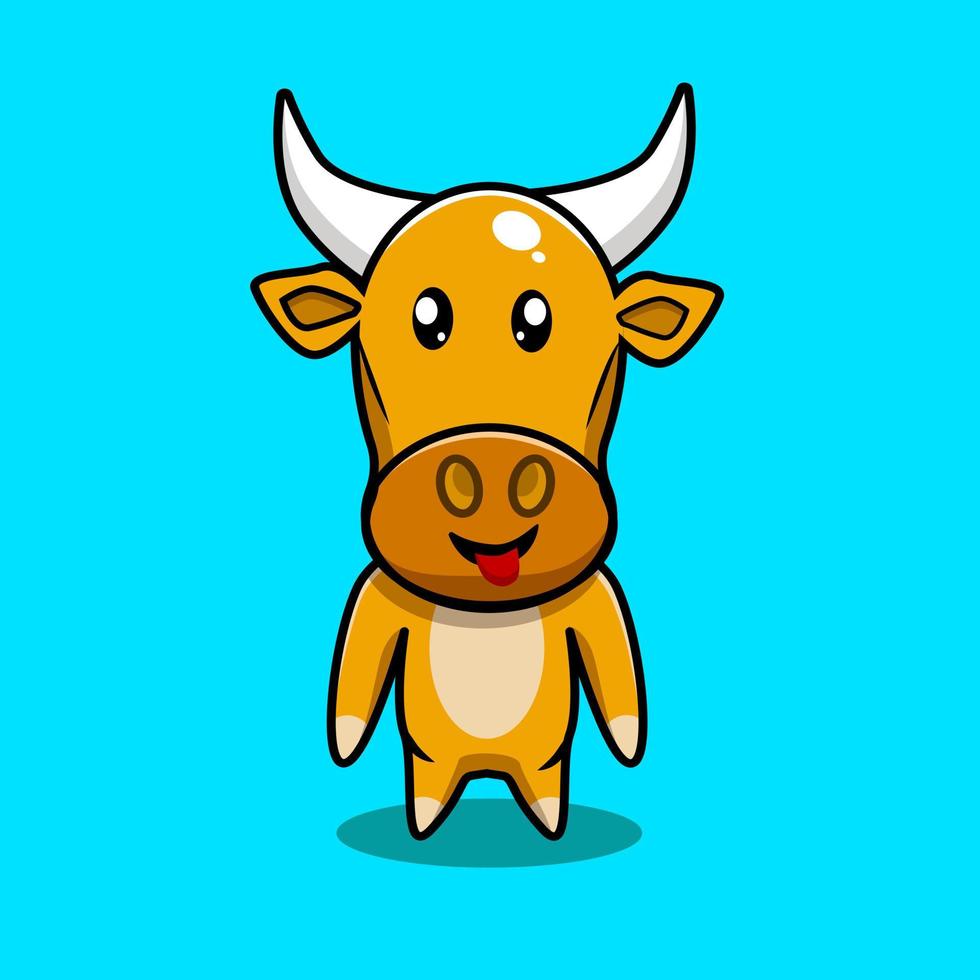 vector de personaje de dibujos animados lindo de vaca