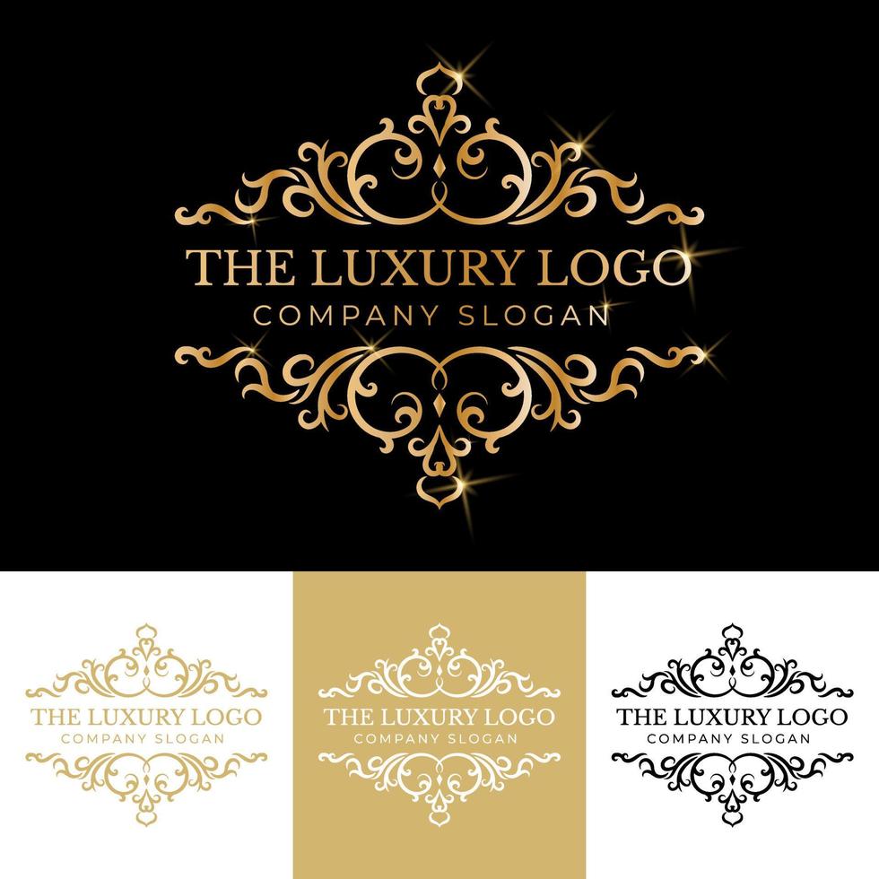 Antique retro luxury victorian calligraphic logo with ornamental frame vector