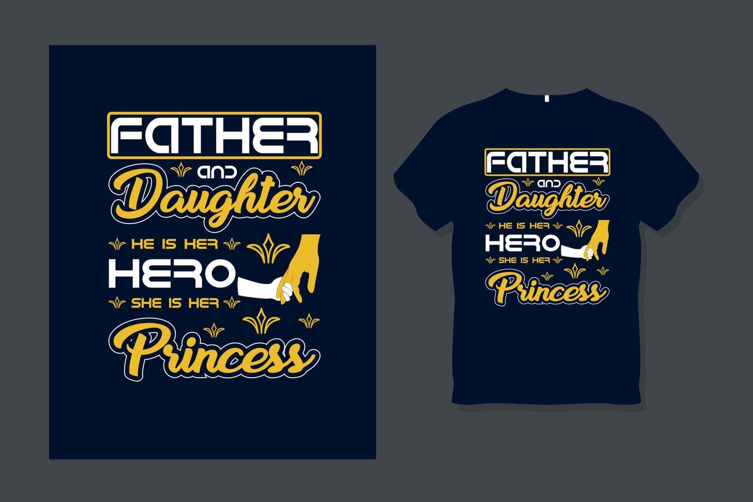plantilla de diseño de camiseta de padre e hija vector