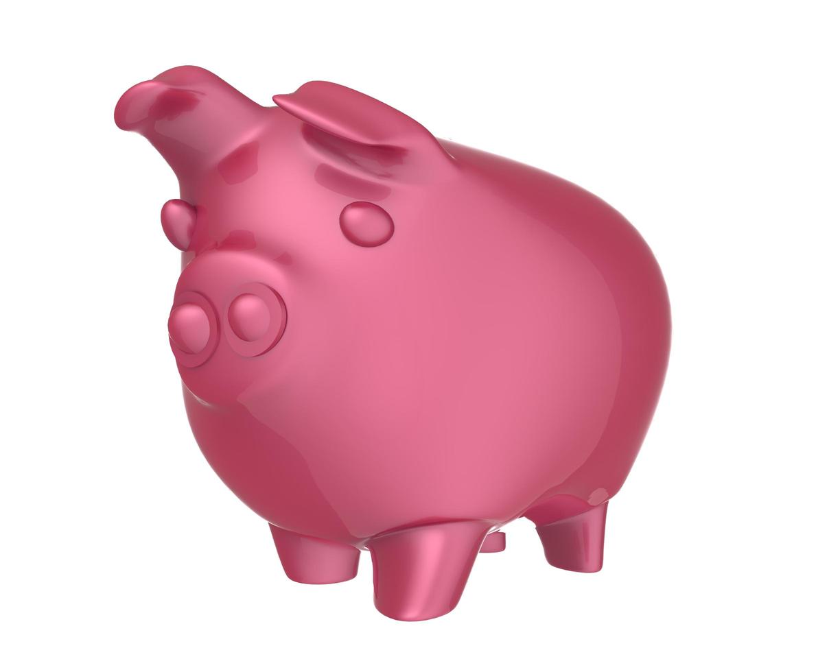 pink piggy bank 3d render photo