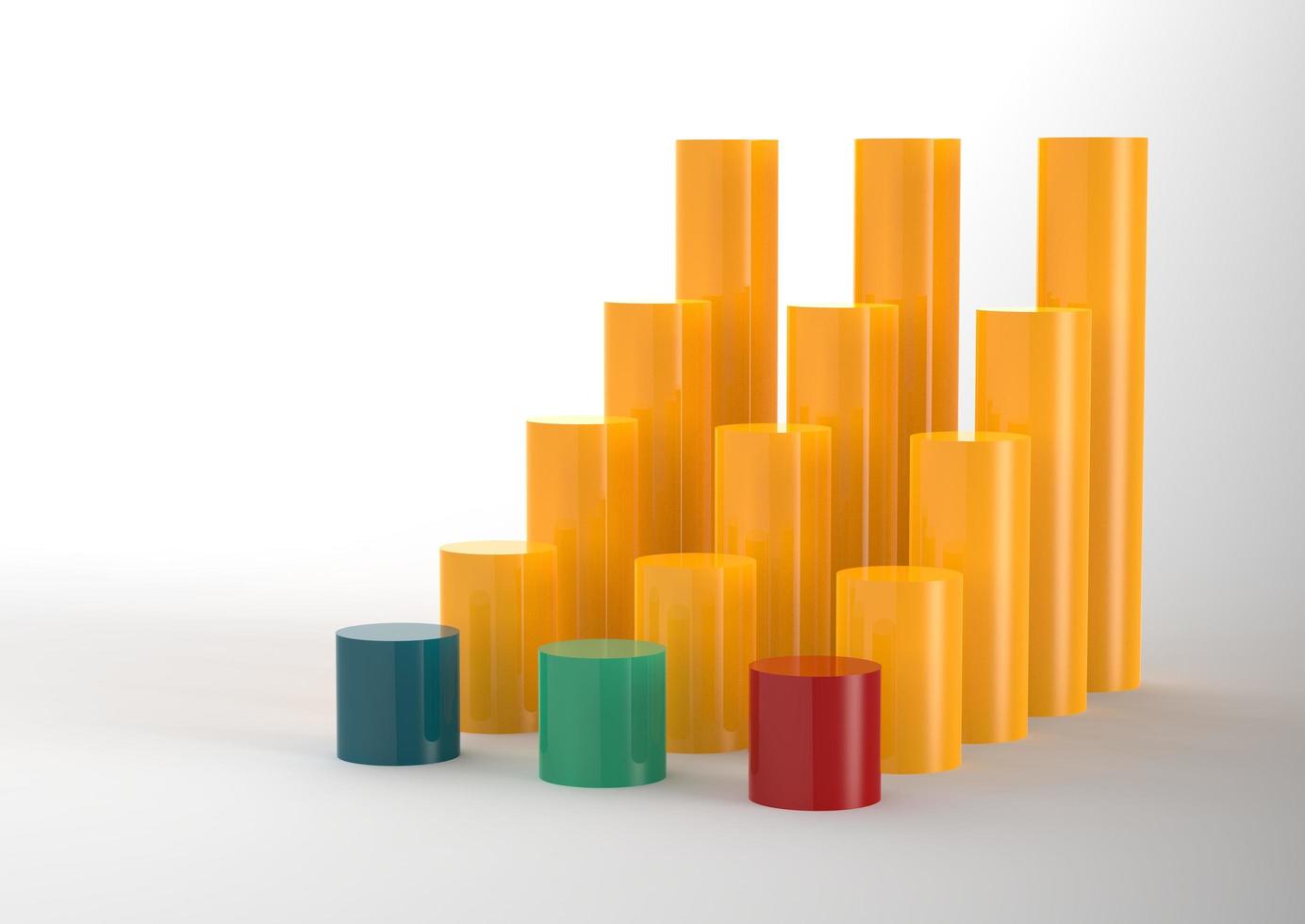 3D Bar Chart and chart growth as concept photo