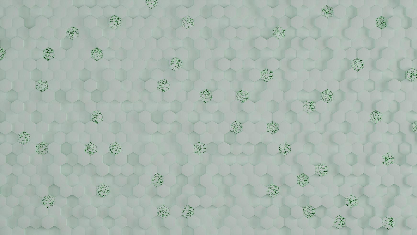 Abstract hexagons wall background 3D render illustration photo