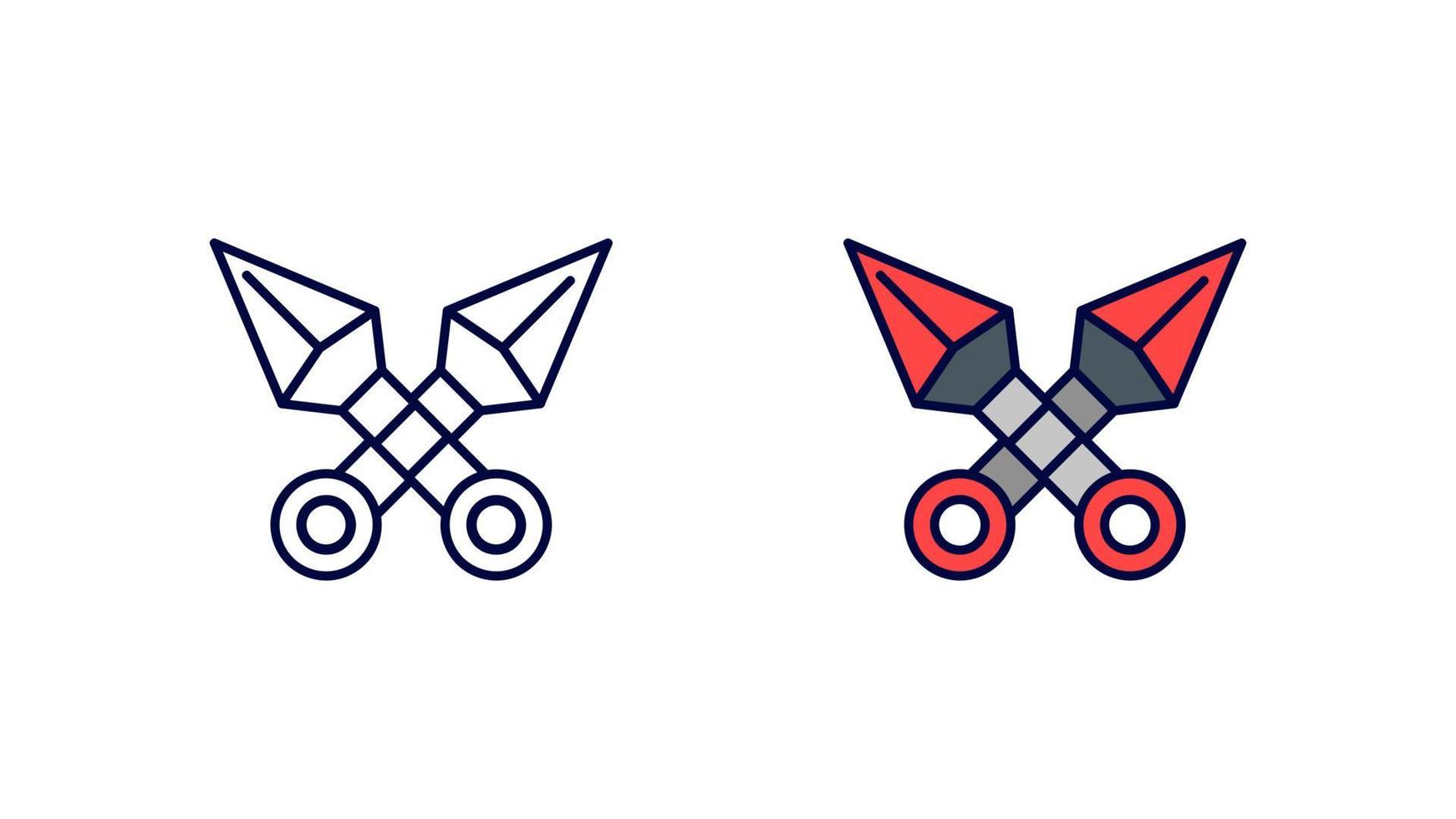 Ninja blades icon set. Throwing knife series special collection linear icon set. Download creative war encounter related vector. Editable linear icon set. white background. vector