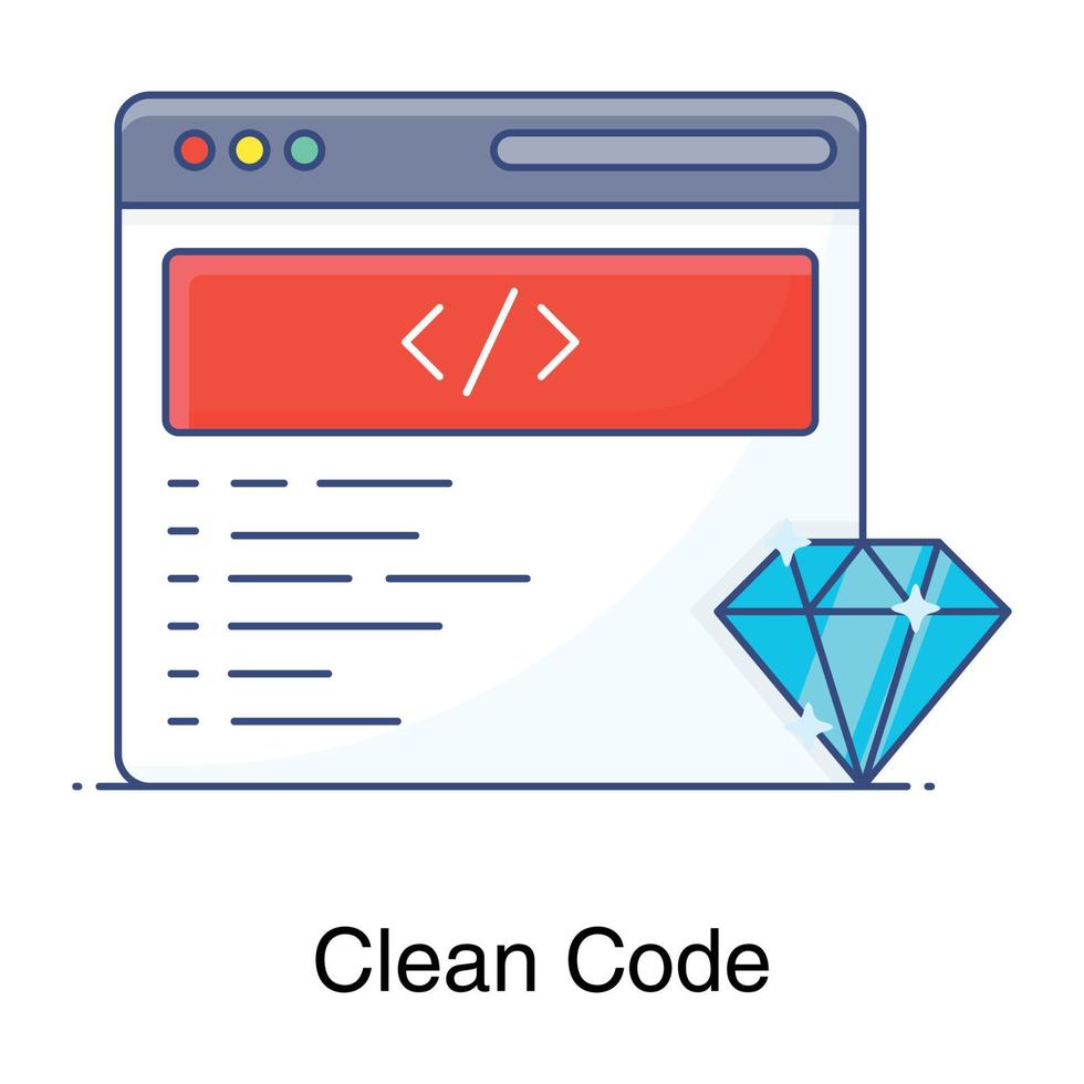 icono de programación de código limpio en estilo moderno vector