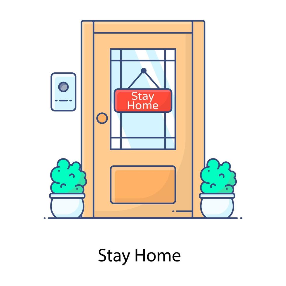 A concept icon of stay home, editable vector