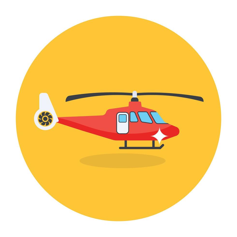 Flat chopper icon, helicopter vector