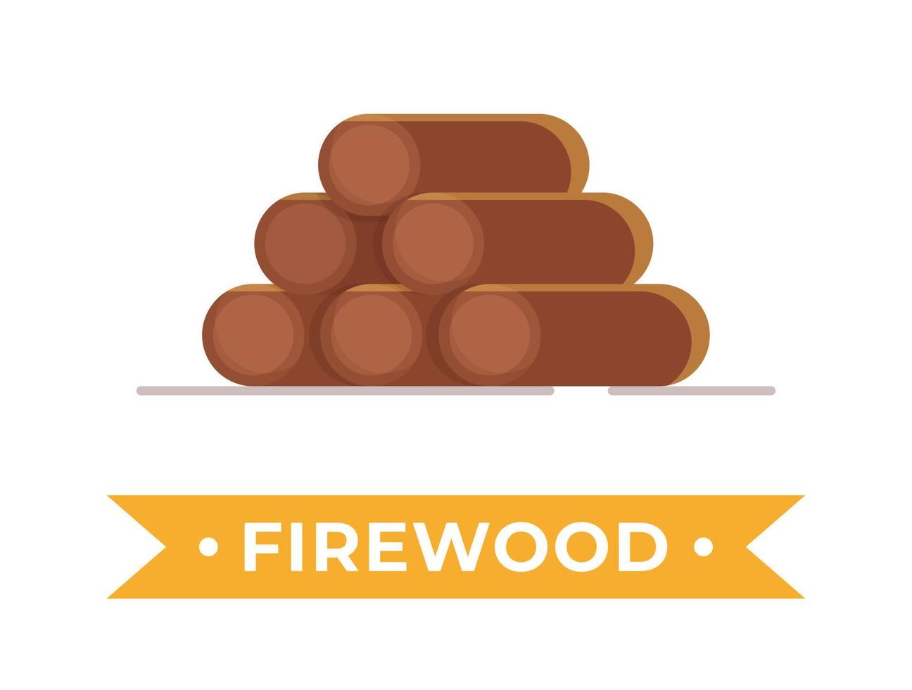 Vector illustration of firewood. Preparing to build a fire.
