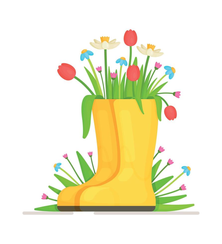 Vector illustration of the gardener's cleats to the vegetable garden.