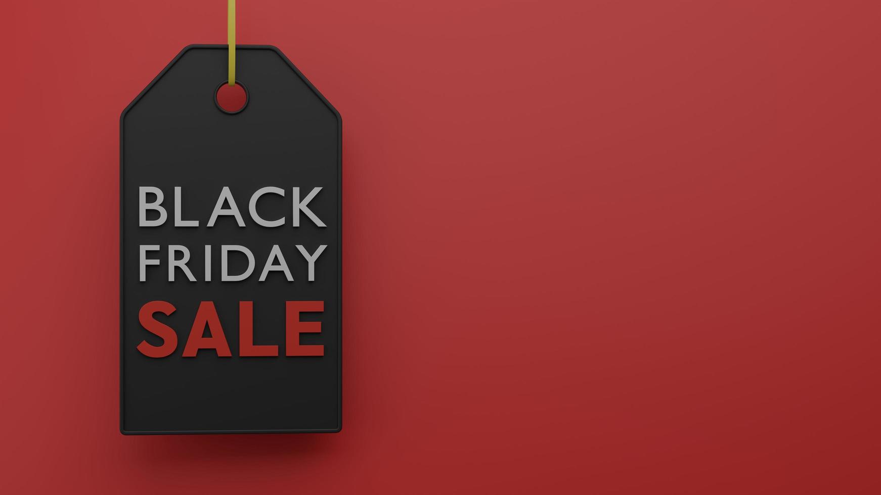 Black Friday Sale dark price tag 3D render illustration photo