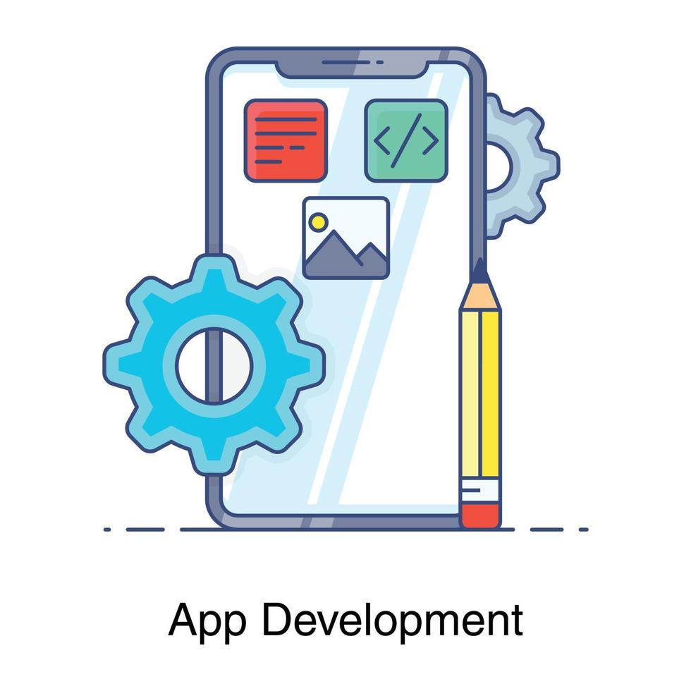 Mobile app development icon in trendy style vector