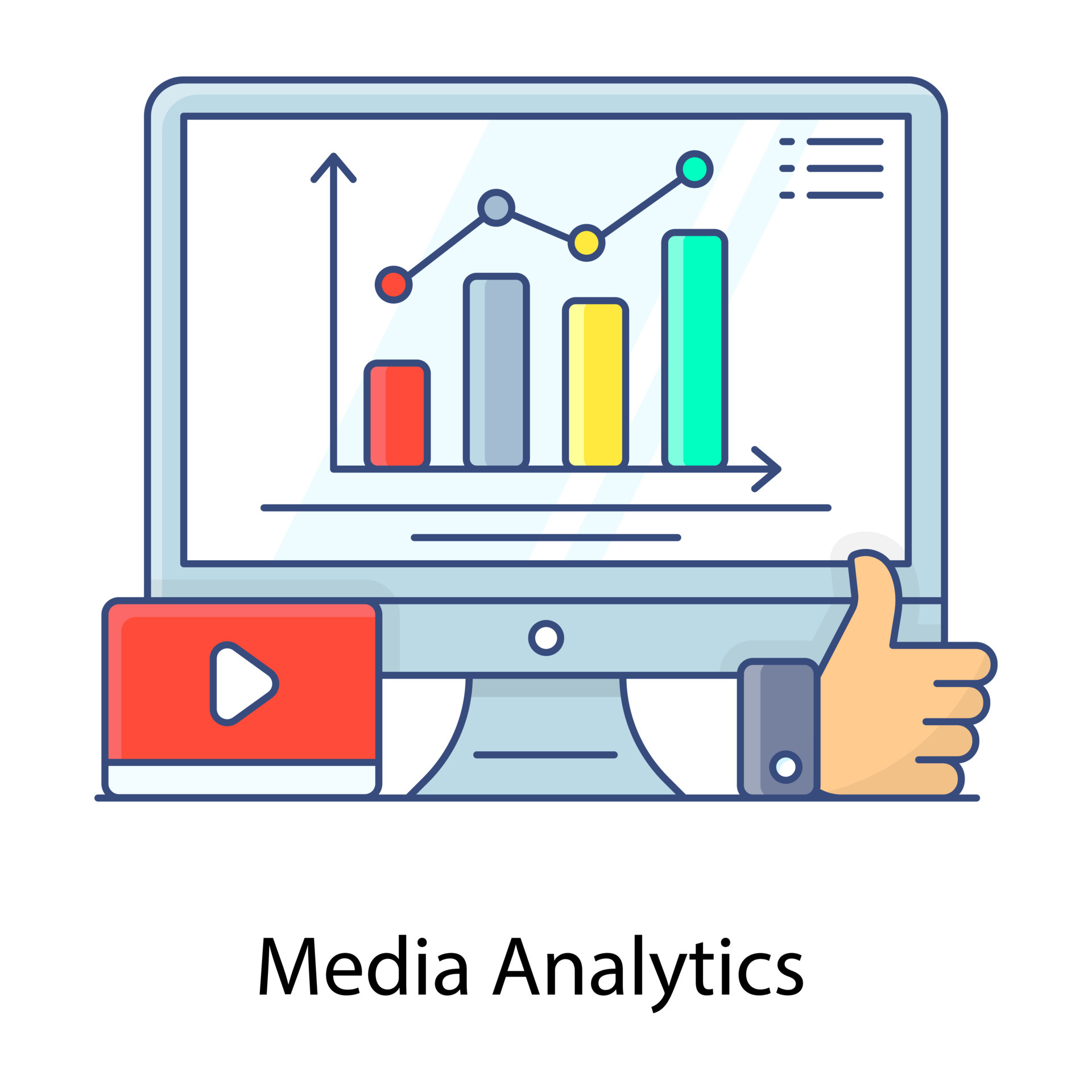Increase customer loyalty flat outline concept icon, improved business