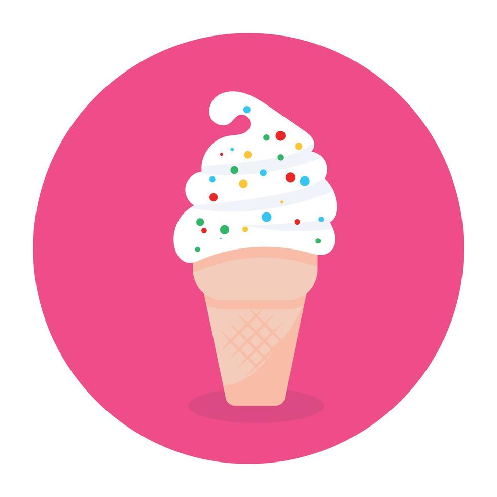 Cone ice cream, dessert in editable style vector