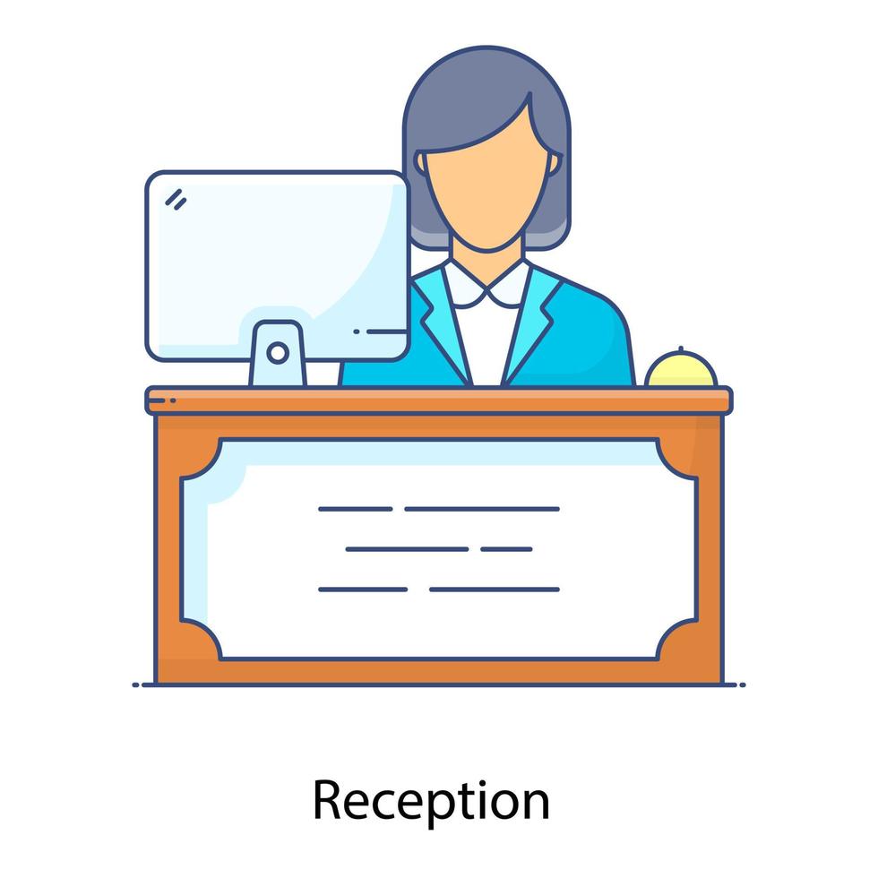 Reception desk vector in modern style, service provider