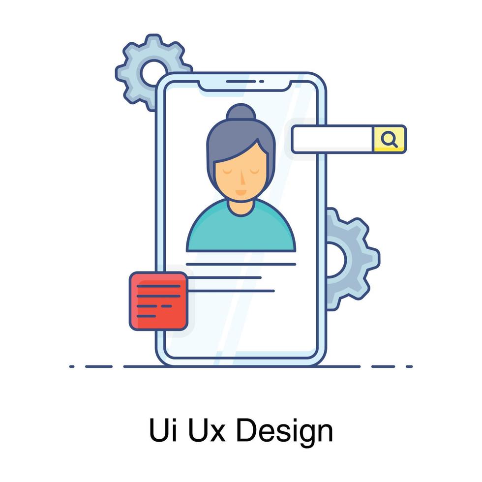 A flat vector style of ui ux design icon