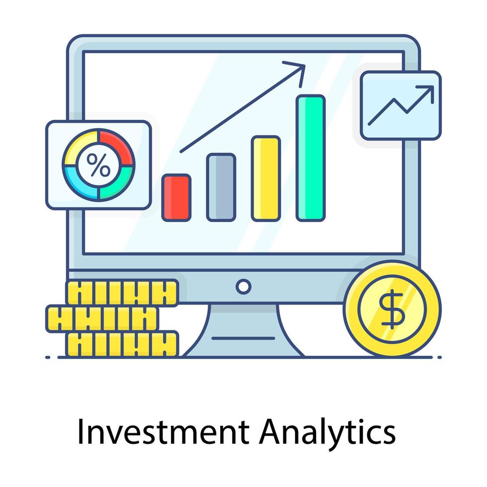 Increase customer loyalty flat outline concept icon, improved business performance vector