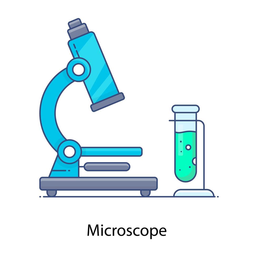 An icon of microscope, laboratory magnifying equipment vector