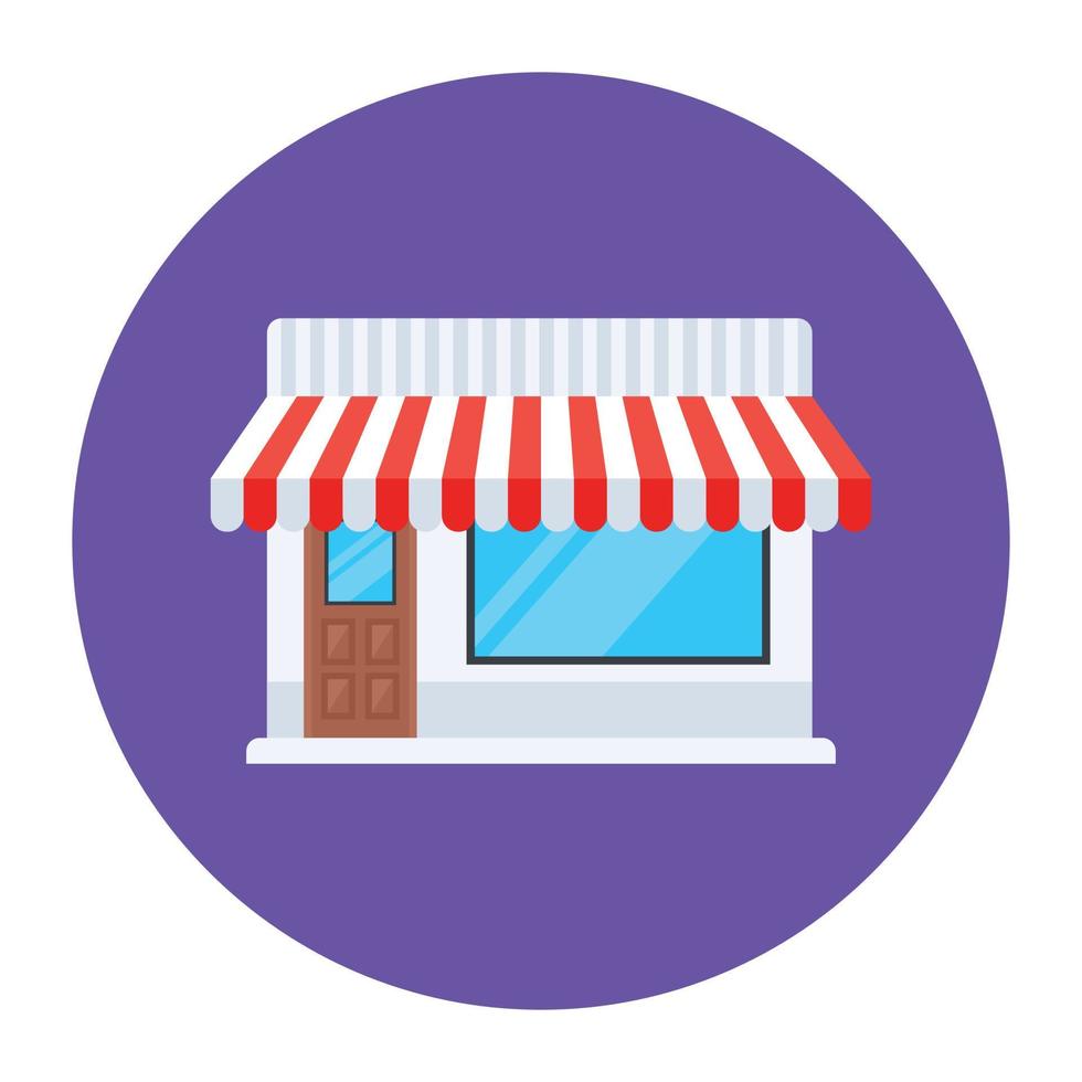 Shop exterior flat icon design vector