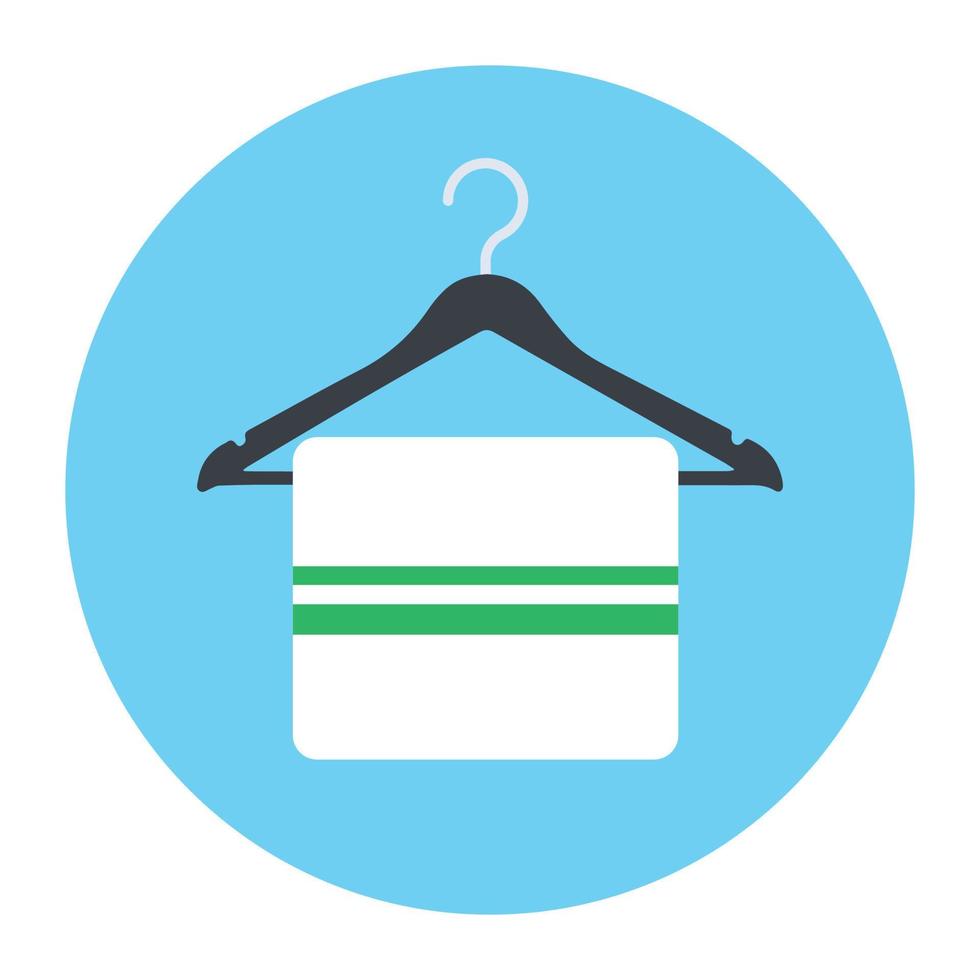A towel hanger rounded flat icon, bathroom accessory vector
