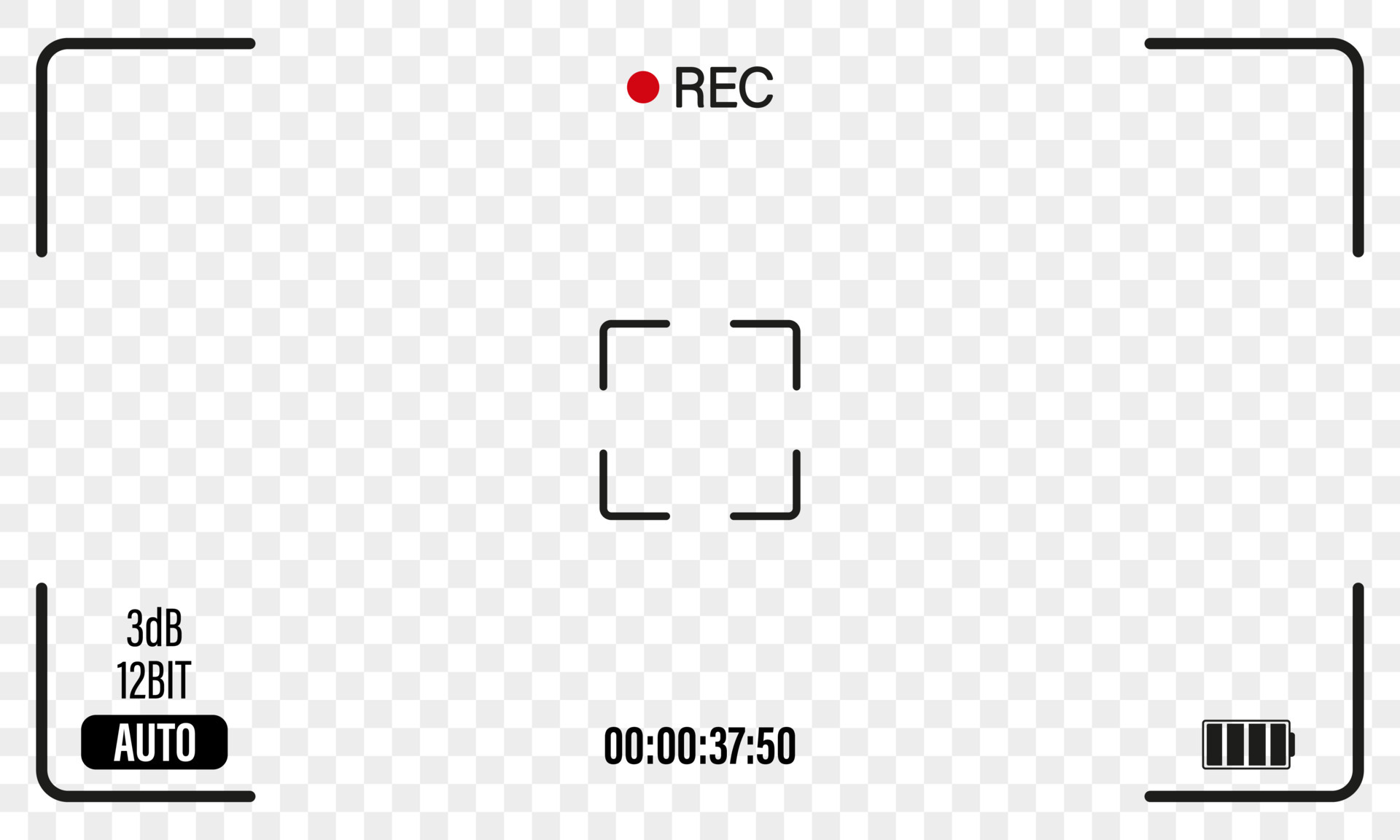 Focus of camera viewfinder. Focusing screen of the camera. Interface