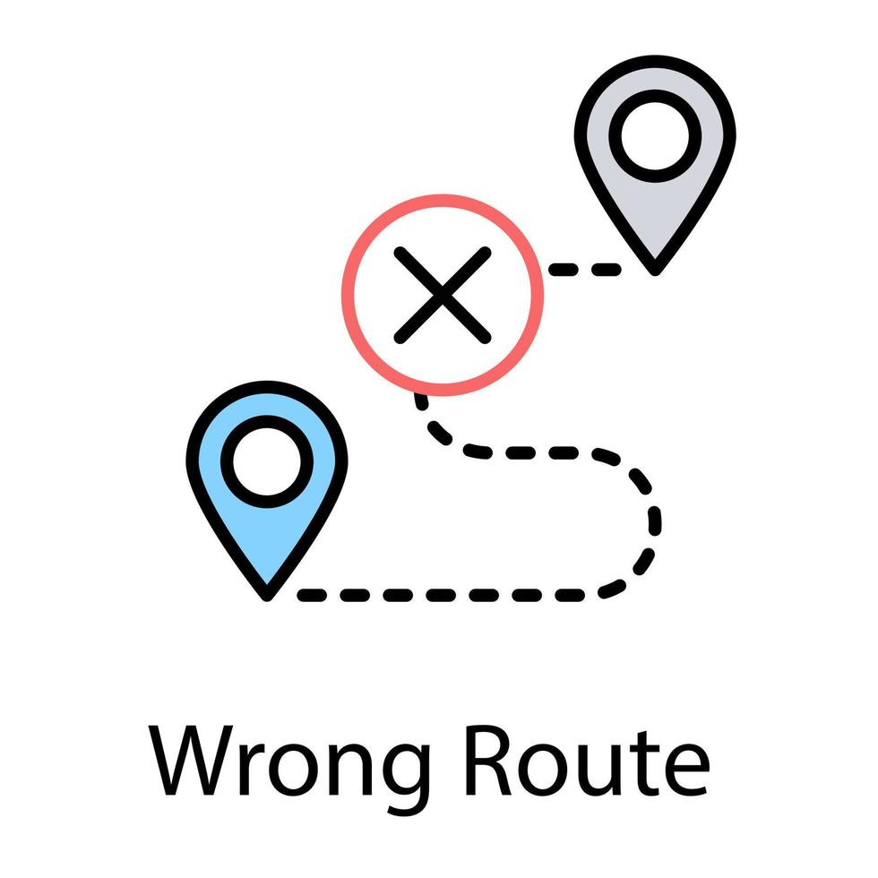 Wrong Route Concepts vector