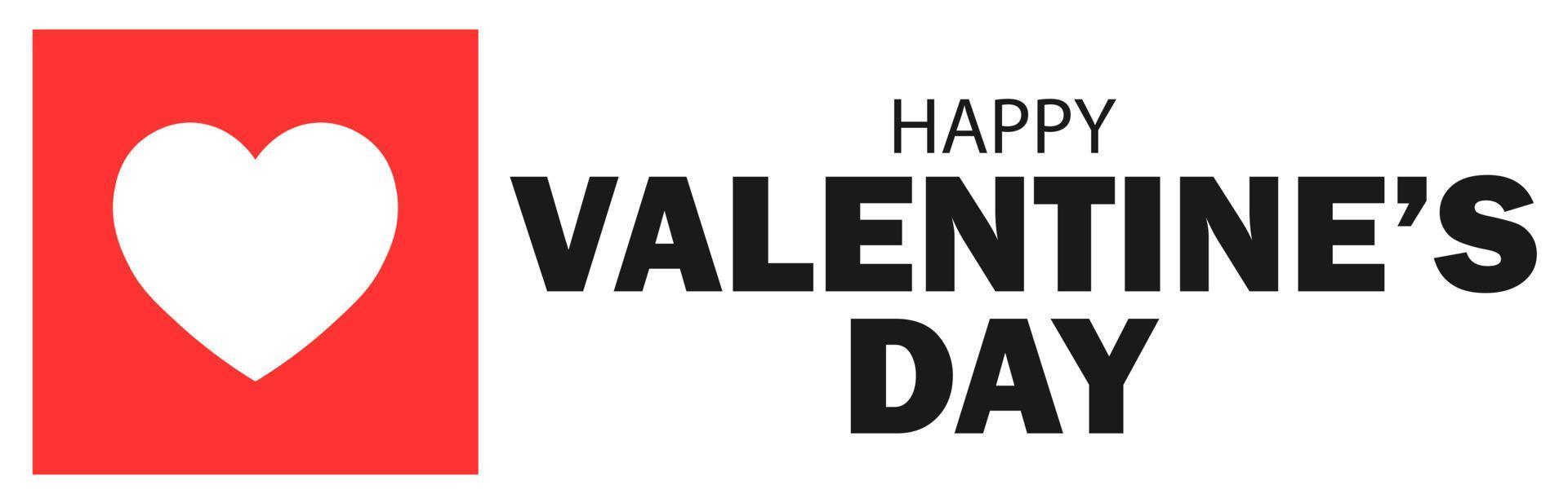 banner de saludo de feliz día de san valentín con corazón blanco vector