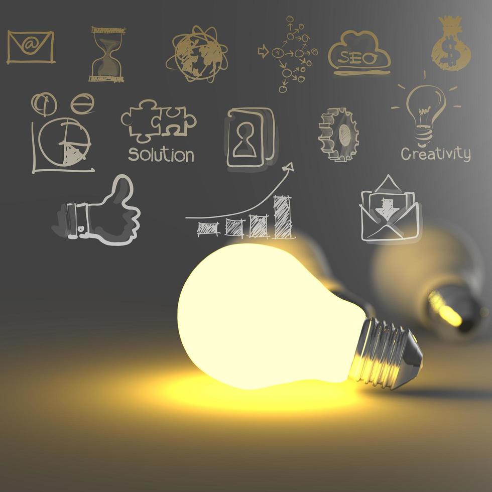 light bulb 3d on business strategy photo