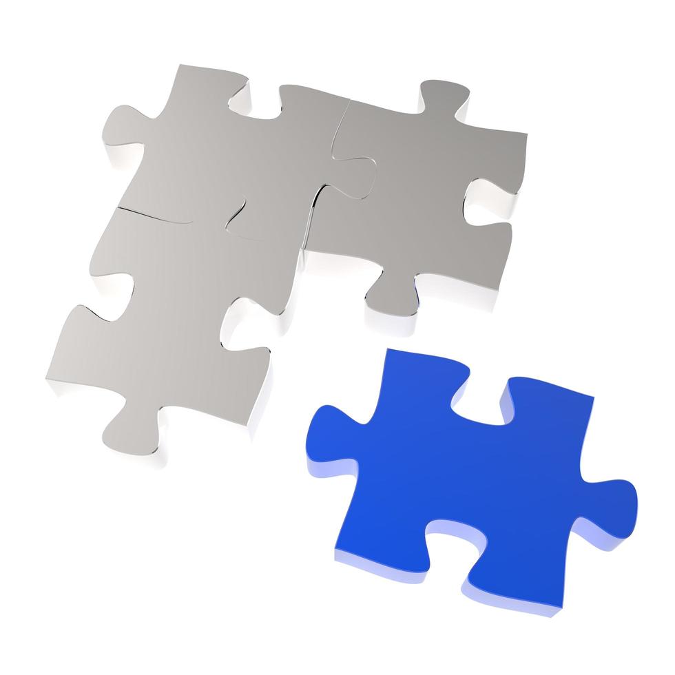 3d puzzles partnership as concept photo