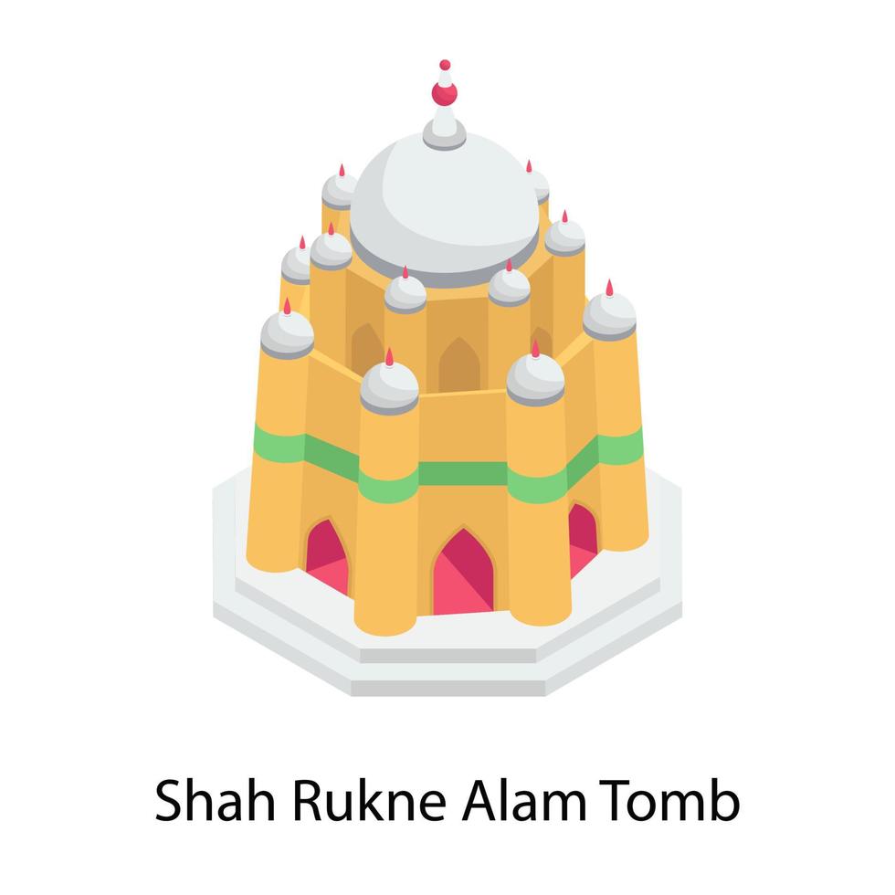 Shah Rukne Alam Tomb vector