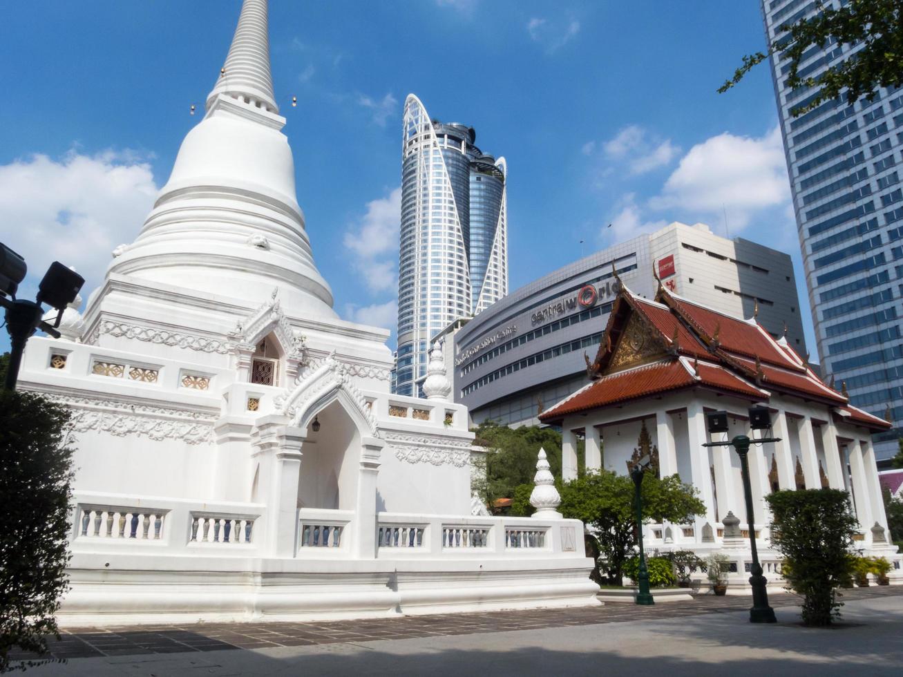 wat pathum wanaram ratchaworawihan temple bangkok tailandia 23 de noviembre de 2018 también es la ubicación de la pagoda. el bodhisattva está consagrado. real su majestad y la familia real a muchos mahidol. foto