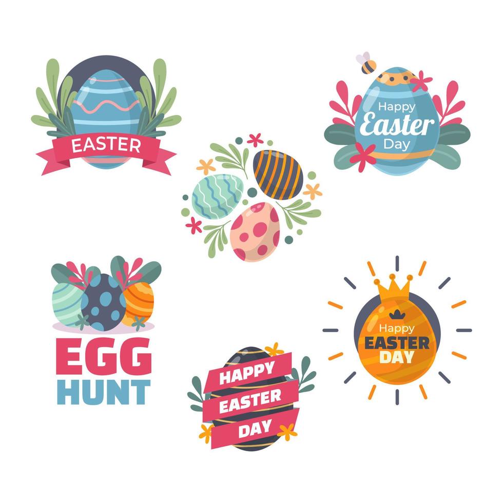 Set of Easter Egg Sticker vector