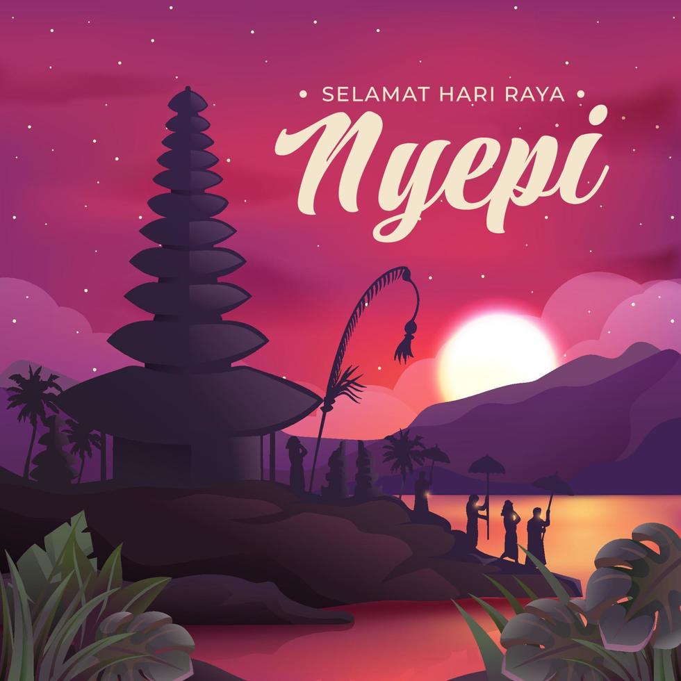 Happy Day of Silence Nyepi vector