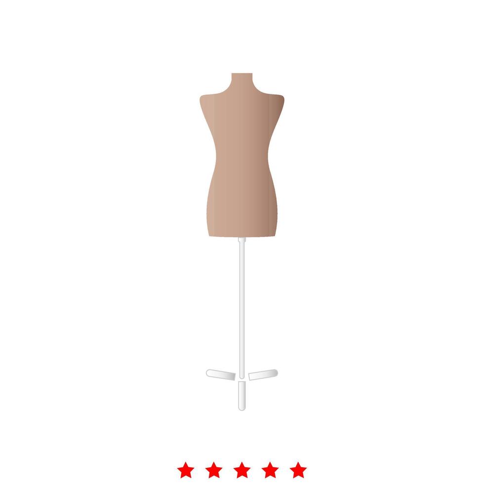 Maniquí de torso femenino de stand de moda es un icono. vector