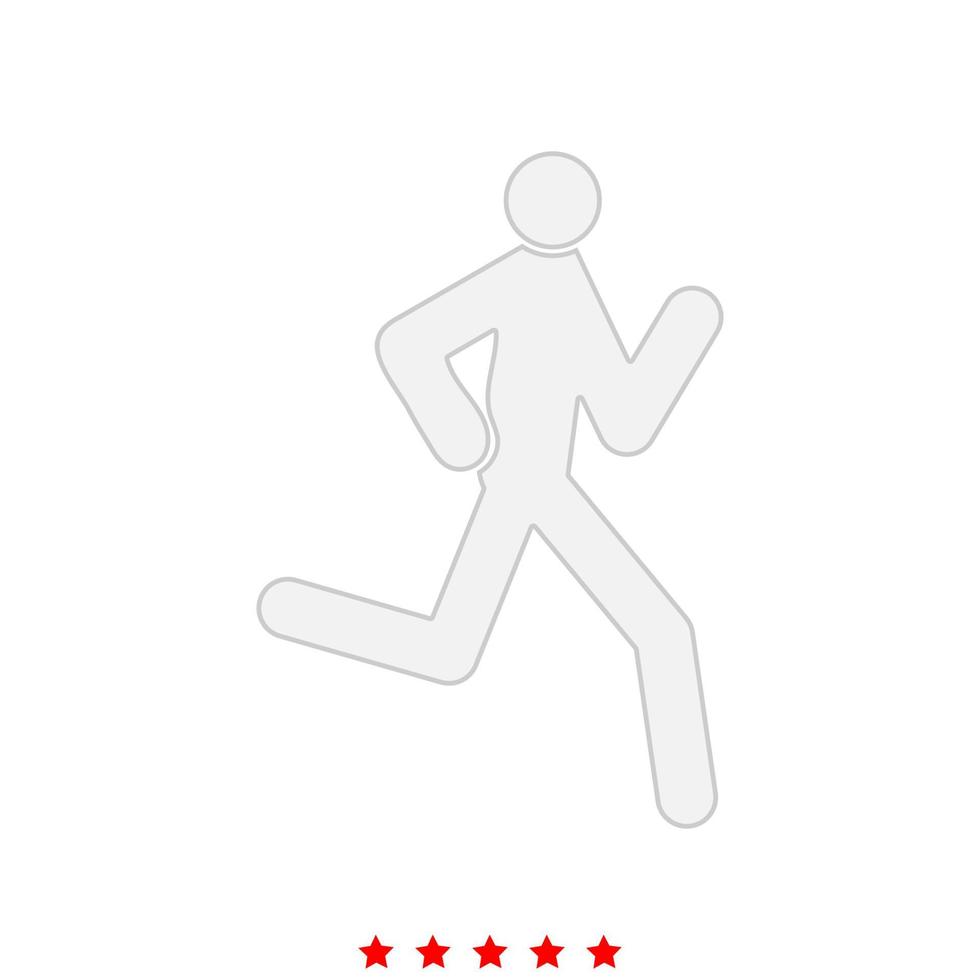 Running man - stick it is icon . vector