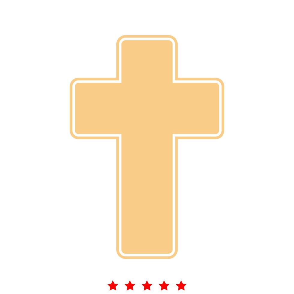 cruz de la iglesia es icono. vector