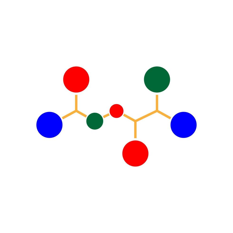 Molecule icon . Different color . vector