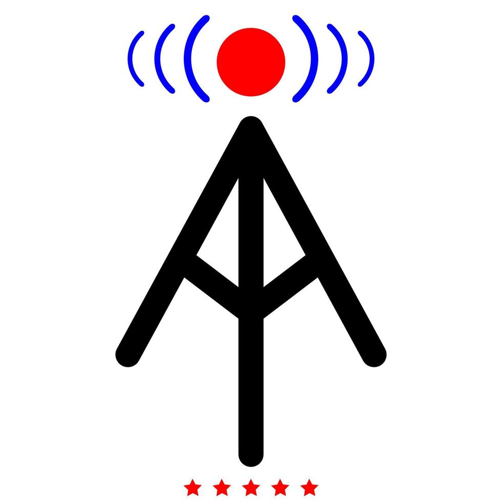 Radio tower icon Illustration color fill style vector
