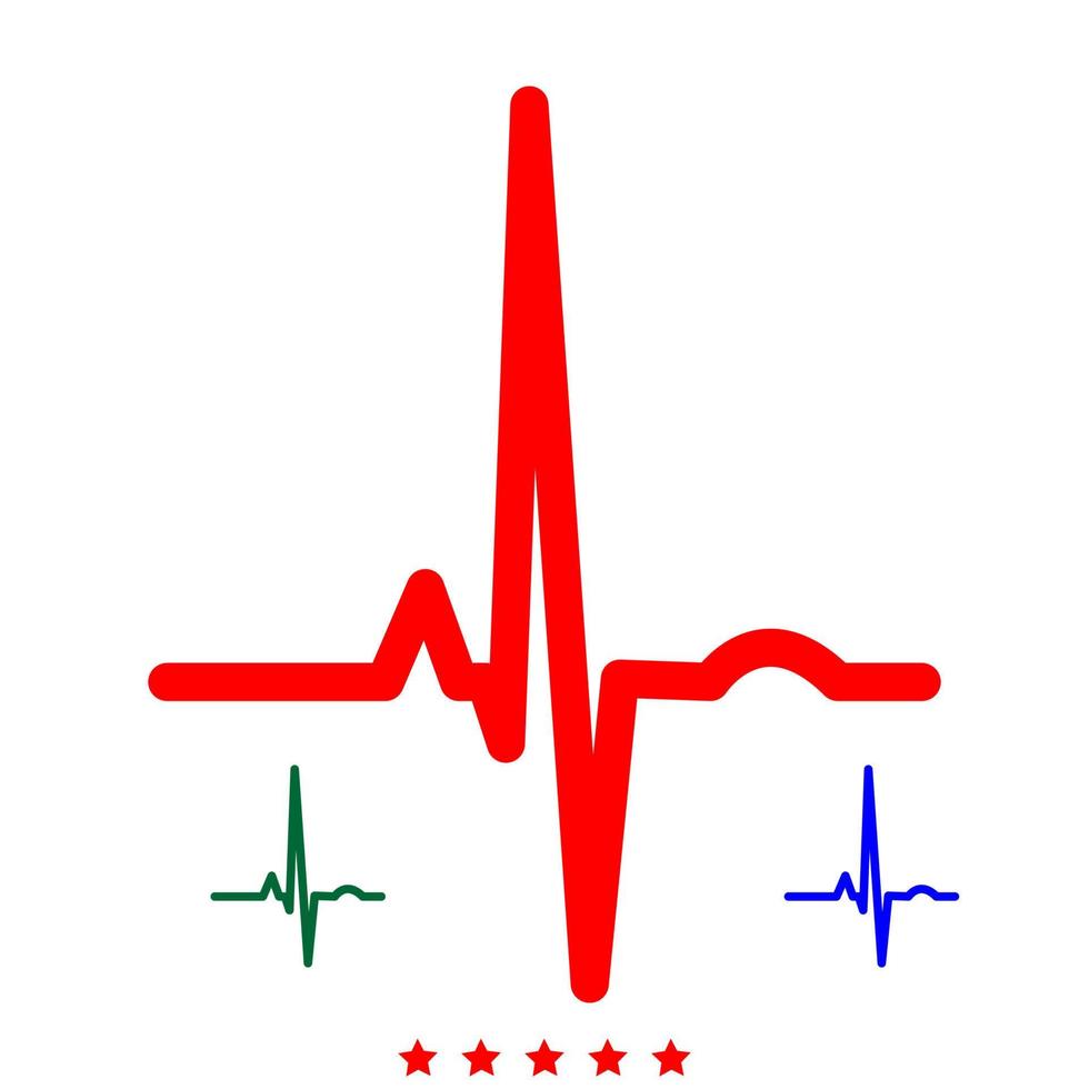 Heart rhythm ekg icon . Flat style vector