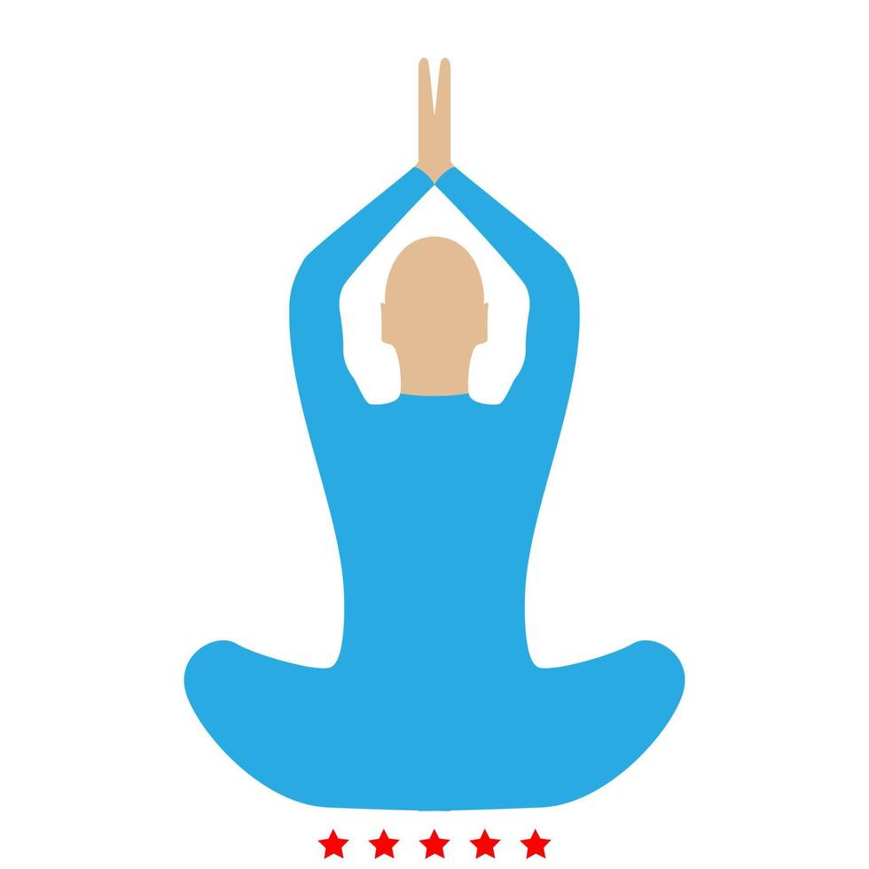 pose de yoga del icono de la mujer. estilo plano vector