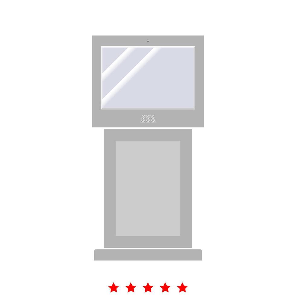 Terminal stand with touch screen icon . vector