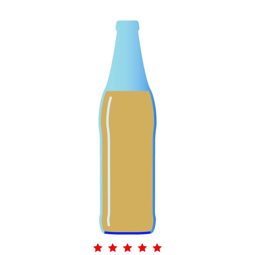 icono de botella de cerveza. estilo plano vector