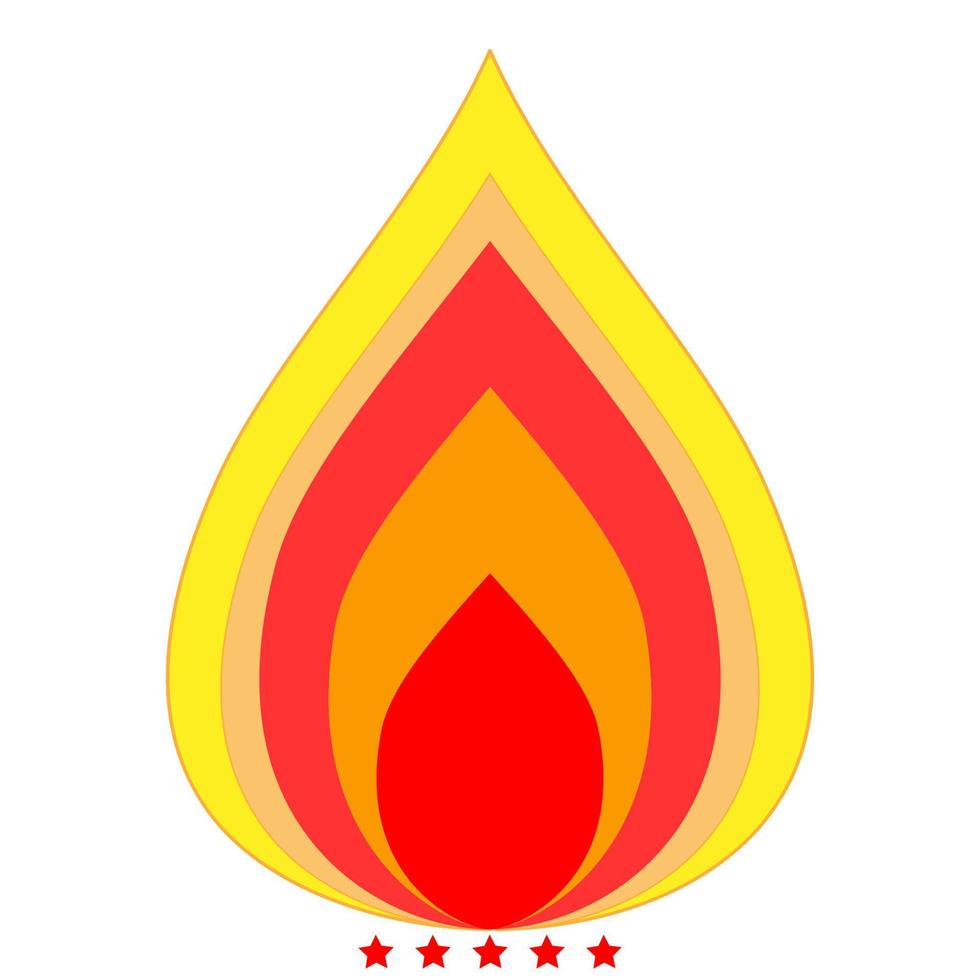 Fire icon Illustration color fill style vector