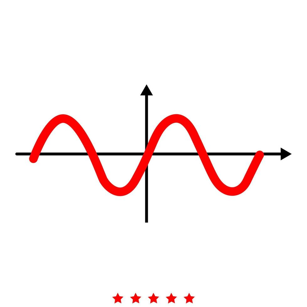 estilo de relleno de color de ilustración de icono de onda sinusoidal vector