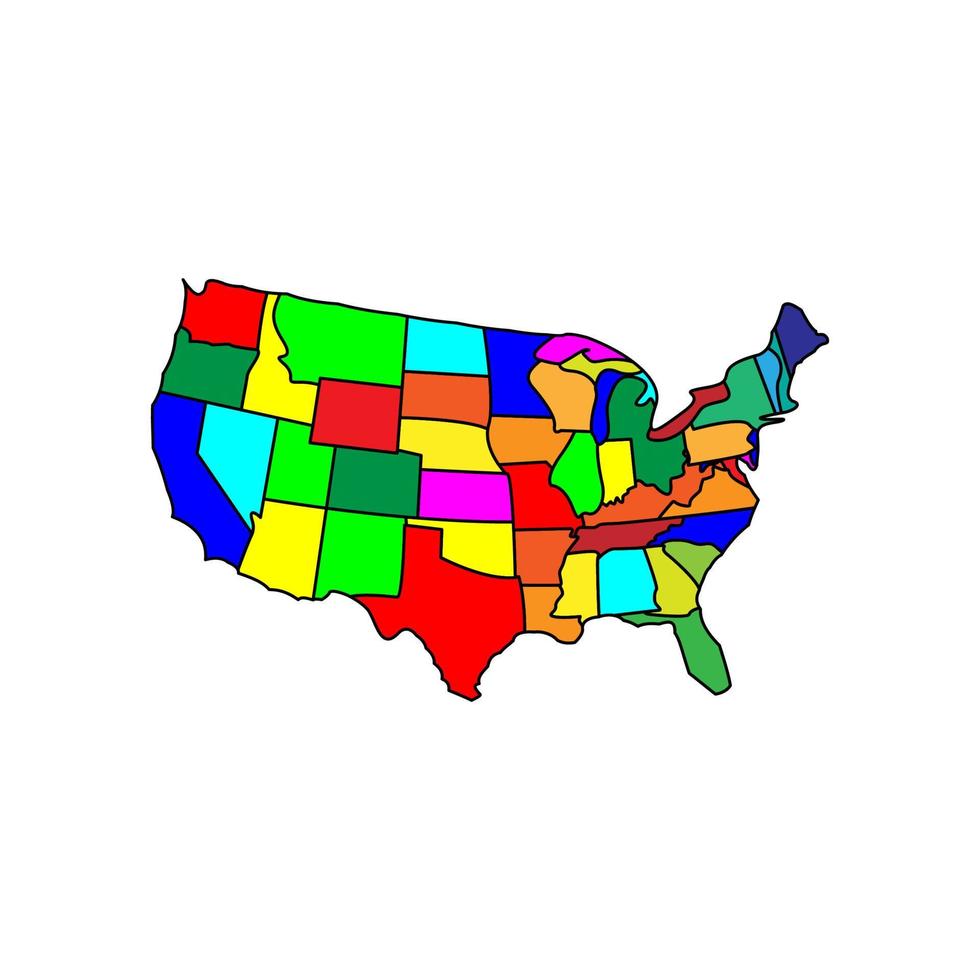 Map of America icon . Different color . vector